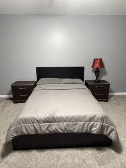 Full Size Bed Included Mattress And 2 Night Stand 