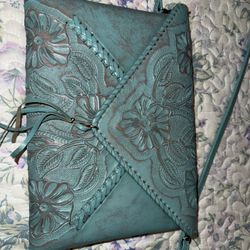 Leather Hand Bag Tooled 