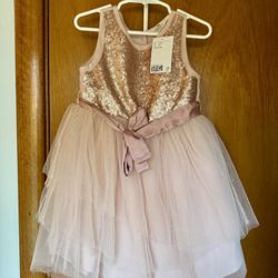 NEW* H&M Girl’s Sequined Tulle Dress, Size 3T, Light Pink.