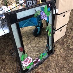 Tiffany Style Mirror  Lawn Mower