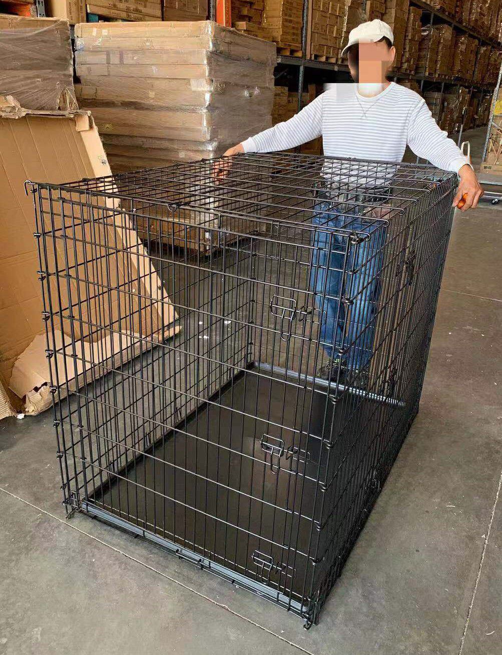 XXL 54x36x45 inches tall large 2 doors heavy duty dog cage crate kennel 200 lbs capacity assembly required some minor wear and tear jaula de perro