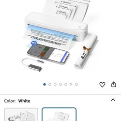 Portable Printer for Travel, Bluetooth Wireless Thermal Printer Support 8.5" X 11" US Letter & A4 Thermal Paper, Inkless Printer Compatible with iOS, 