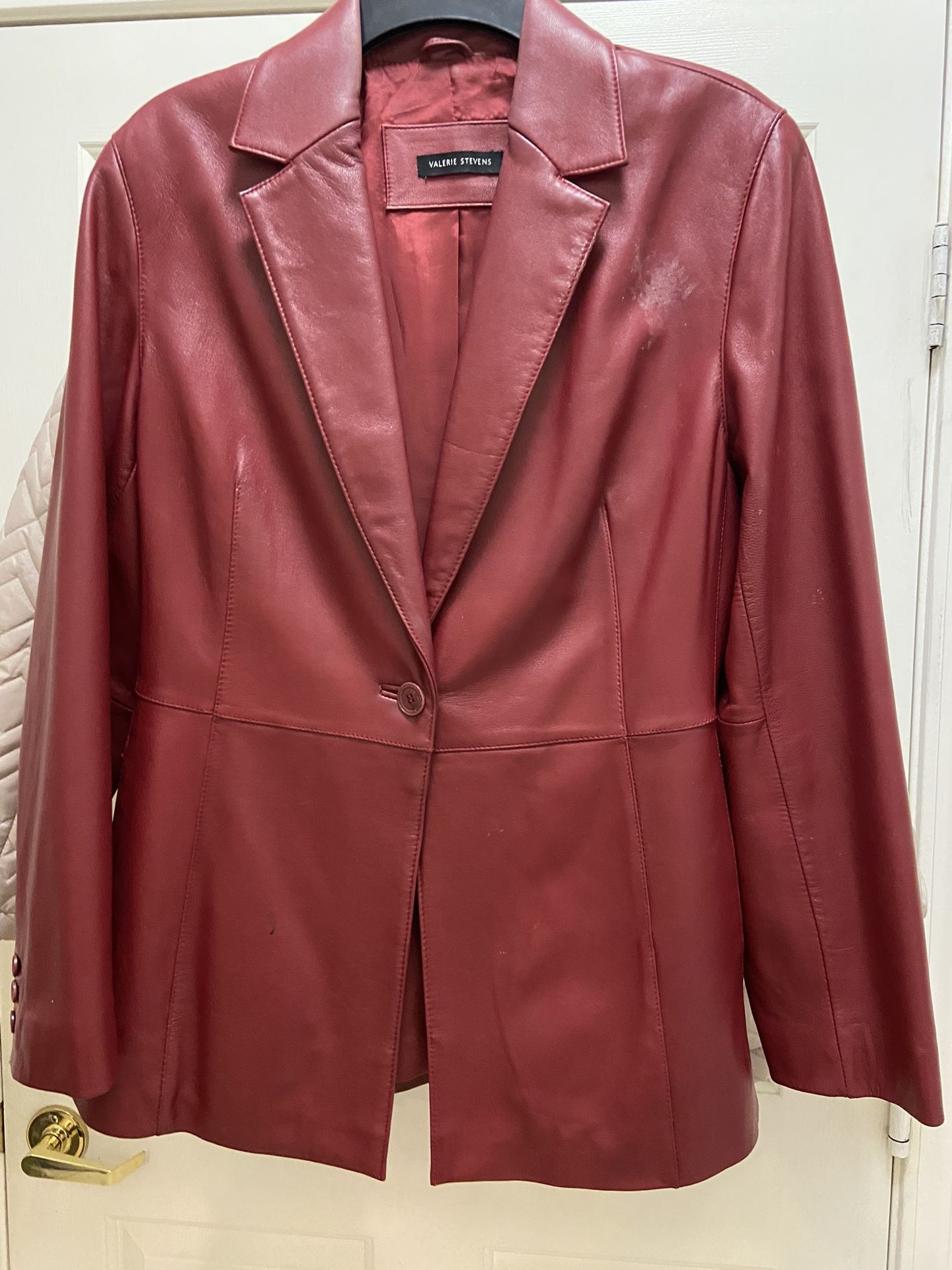 Woman Red Lambskin Leather Coat