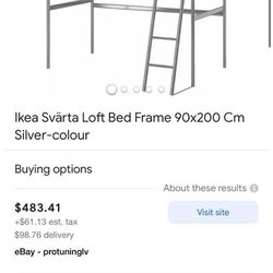 Bunk Bed, Gray, Twin, Semi New.