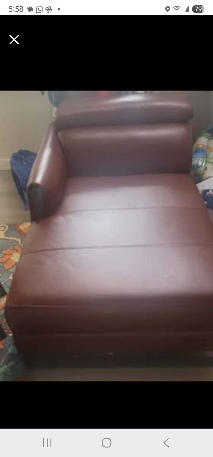 Leather Chaise Lounge Chair - $40