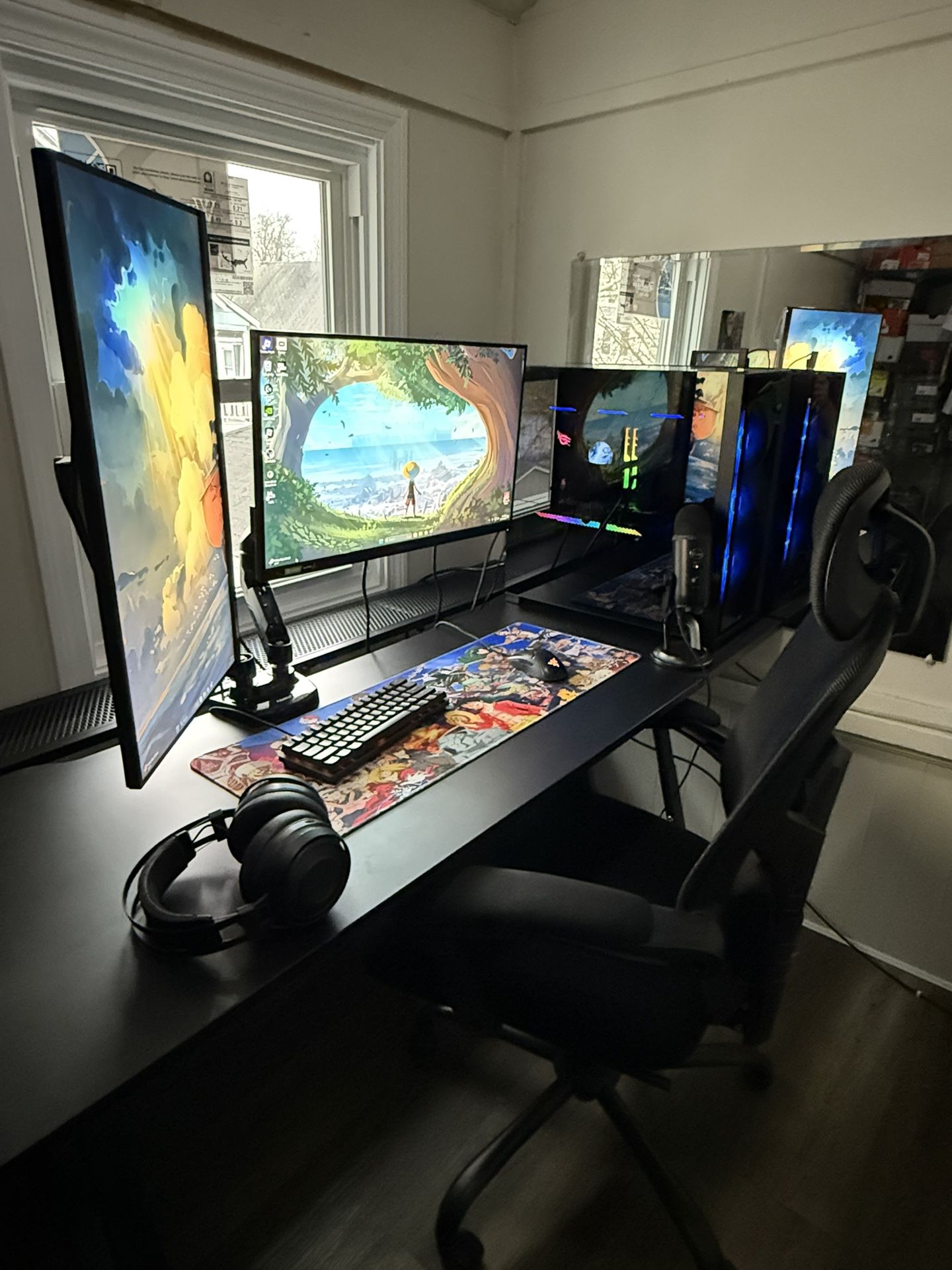 CUSTOM Gaming PC RTX 3080 + Ryzen 9 + 64GB RAM + 2TB SSD + Dual 240Hz Monitors + Full Setup
