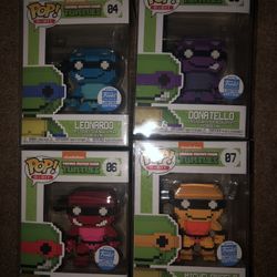 Funko Pop 8 Bit TMNT Set Of 4