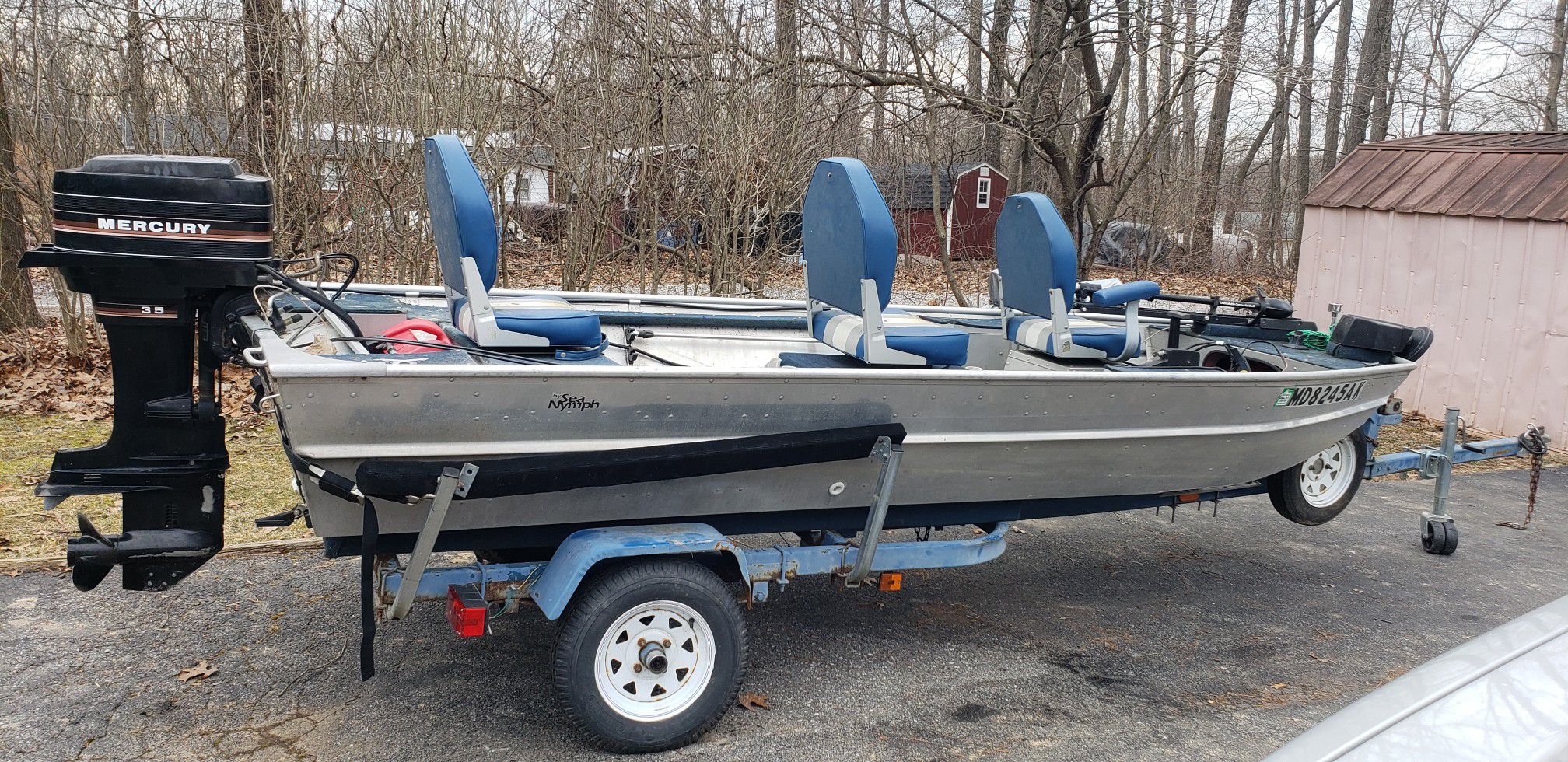 16ft Sea Nymph boat with Mercury motor