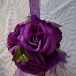 Purple rose flower ball bouquet 