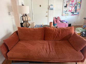 Burnt orange sofa