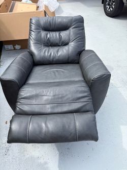 Gray Leather Recliner Chair