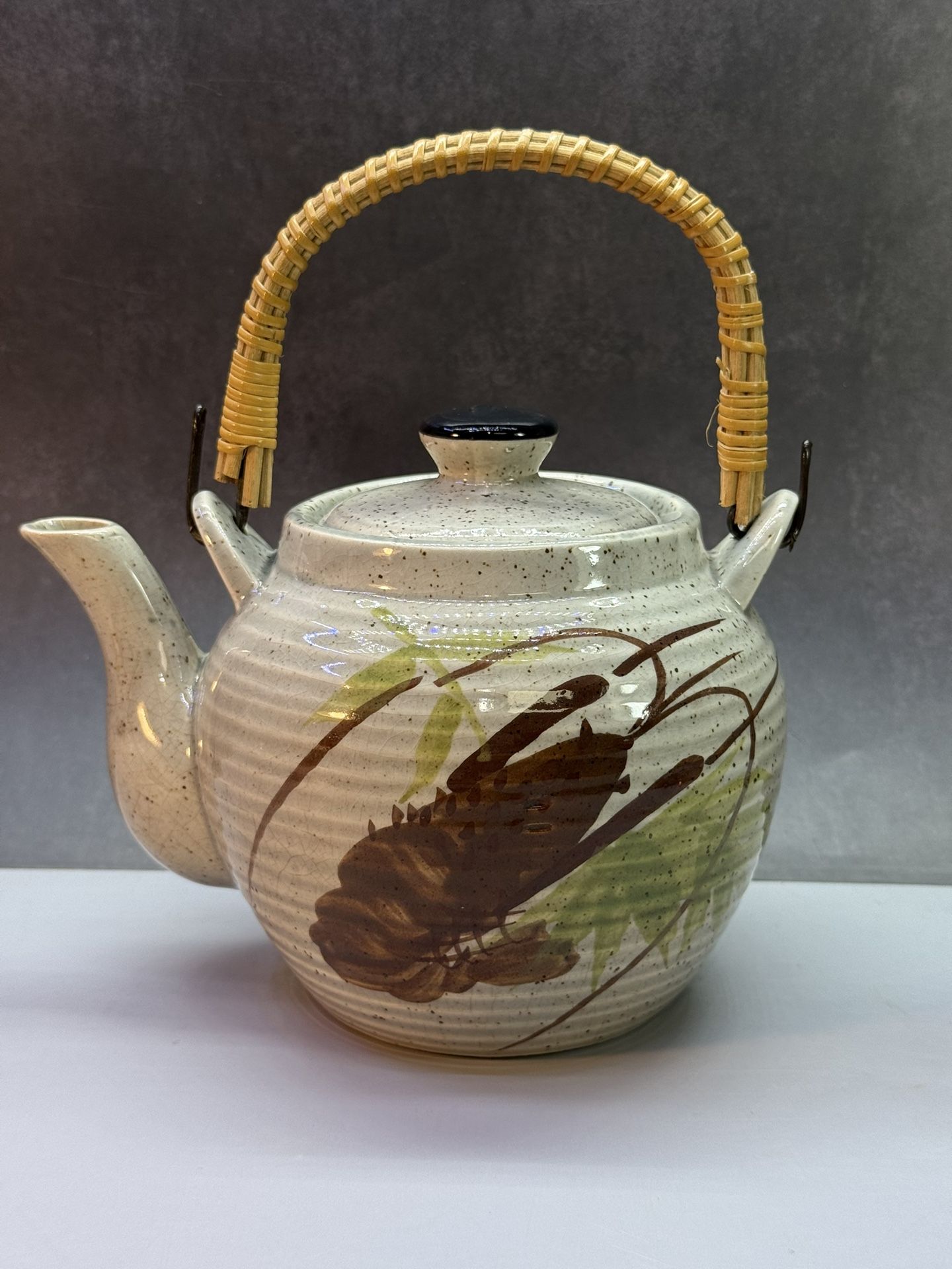 Lot of (3) for $100. Or (Individually Priced) Vintage tea pots. Vintage Cobalt Blue Peacock Teapot Japan Gold Flowers Braided Handle. $49.