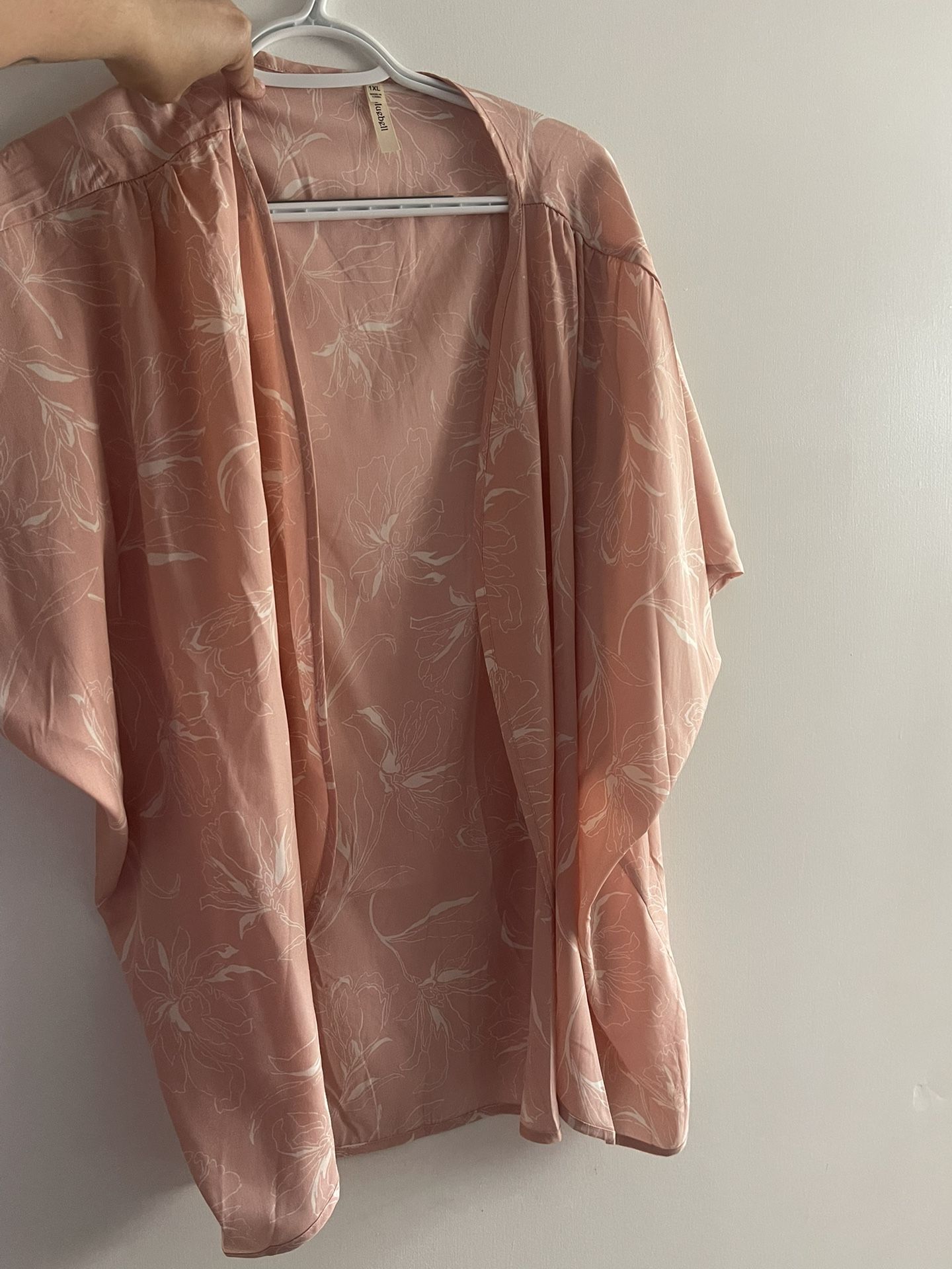 pink flowery cardigan