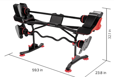 Bowflex SelectTech 2080 Barbell with Curl Bar with Media Rack, Assembled