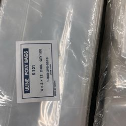 Bag 4"x12" 2 Mil Std Linear Flat bag $5 total of 300 bags