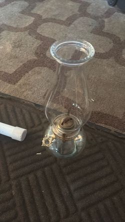 Glass Oil Lamp with Brass Burner