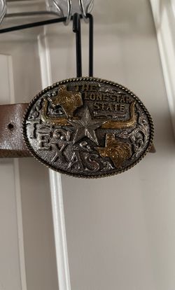 Original Leather Belts From Solid Buckle The Lonestar  State TEXAS 