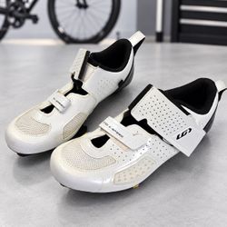 Louis Garneau Tri X-Speed White Black Cycling Triathlon Shoes EU 42 US 8
