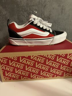 Black Red White Skool Vans 