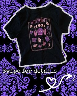Black Baby-Tee with “Guide to Witchcraft” Graphic