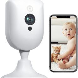 Baby Monitor with Camera and Audio, 1080P HD Pet Camera with Sound/Motion Detect, Plug-in Indoor Security Camera with Night Vision, 2 Way Audio Nanny 