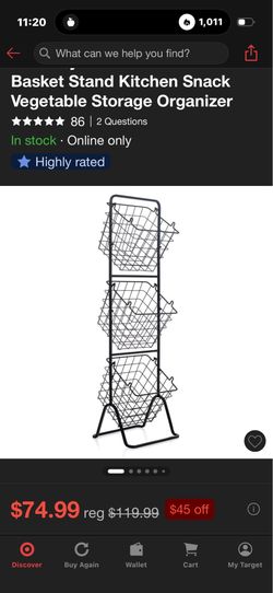 Costway 3 tier storage baskets