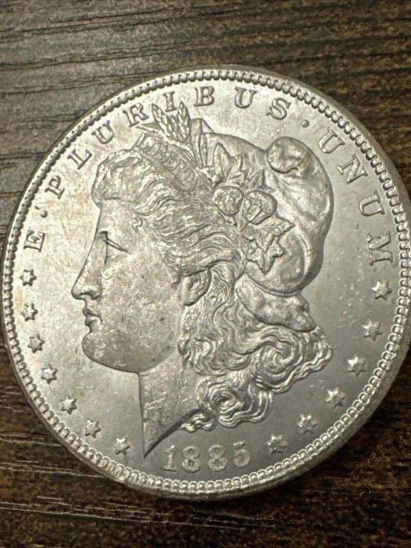 1885-CC MORGAN SILVER DOLLAR - Carson City Full Breast Feathers - MS+ Excellent