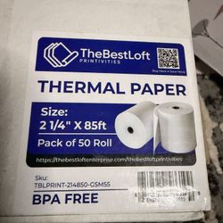 50 ROLLS OF THERMAL PAPER Size: 2 1/4" X 85ft