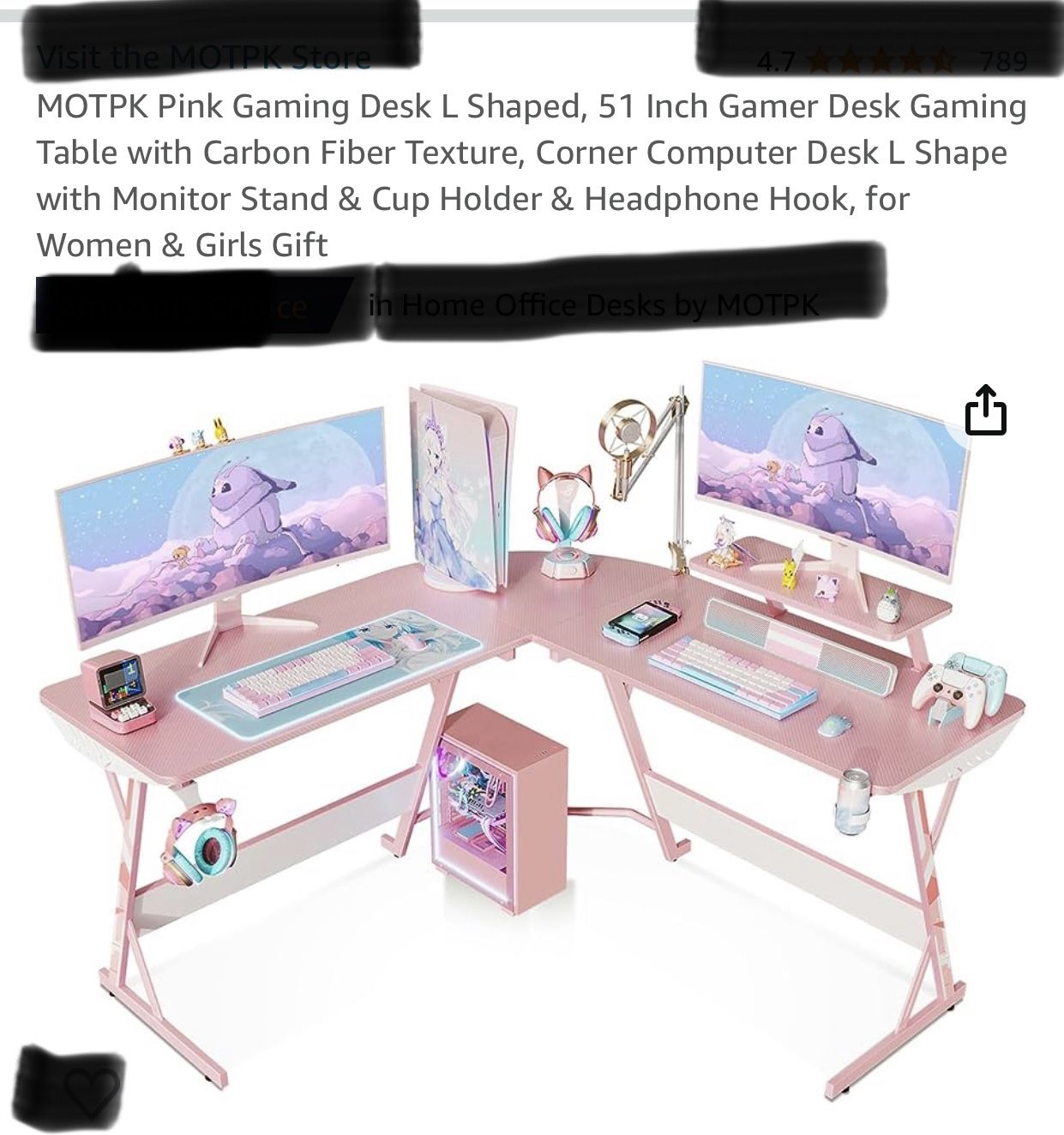 Pink Gaming Desk