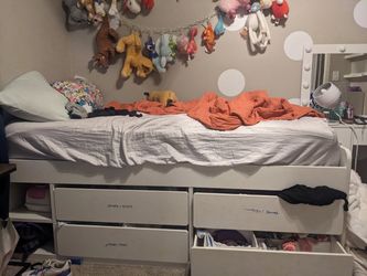 Bed frame with drawer storage twin bed