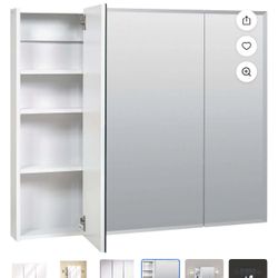 Zenith M36 White Tri-View Mirror Medicine Cabinet: 