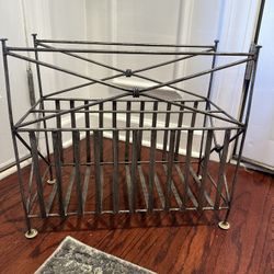 GREY WROUGHT IRON MAGAZINE HOLDER