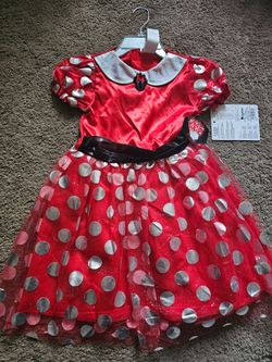 New Minnie Mouse Halloween Light Up Dress Costume Size 4-6x