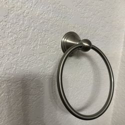 Towel Holder, Polish, Silver Ring/ Wall Mount Towel Holder