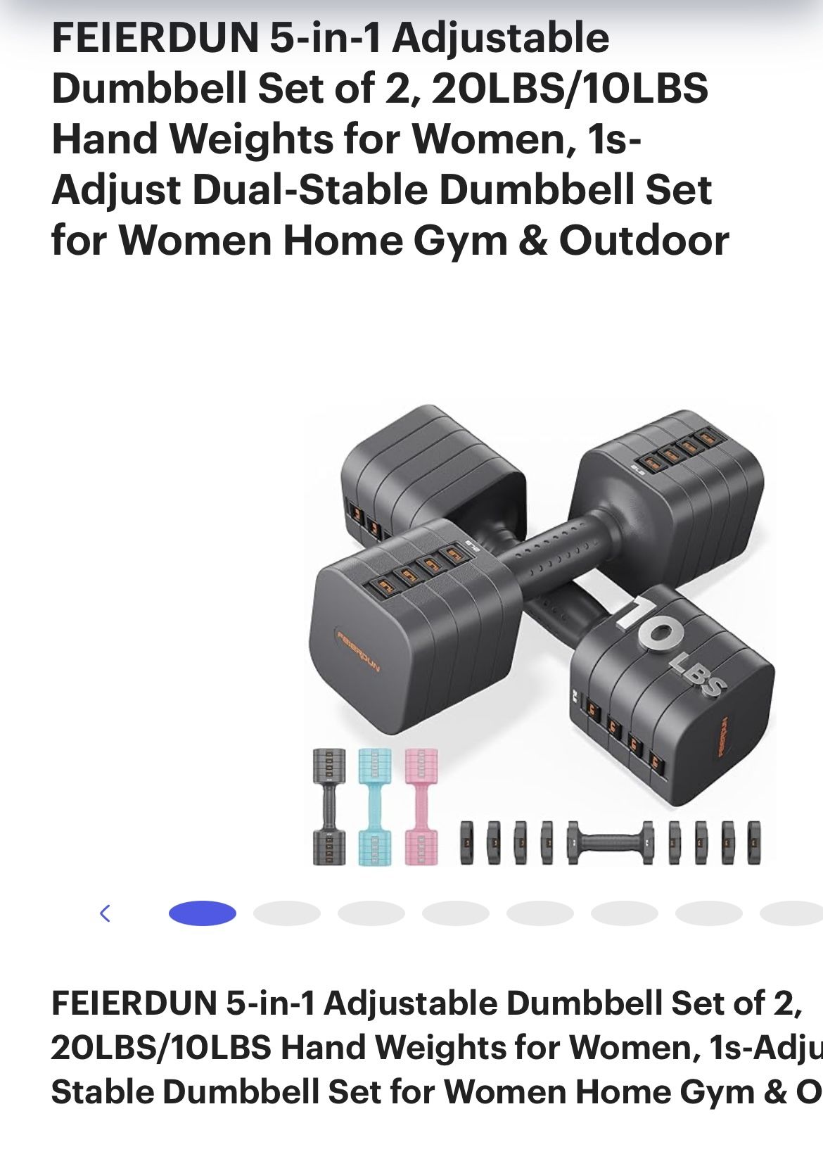 Adjustable Dumbbell Set For Women - Brand New