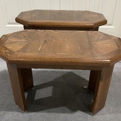 Solid Oak End Tables & Coffee Table
