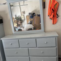 3 PIECE BEDROOM SET: 3 DRAWER NIGHTSTAND, 7 DRAWER DRESSER + MIRROR, 5 DRAWER TALL DRESSER ARIZONA/FARMHOUSE SOLID PINE