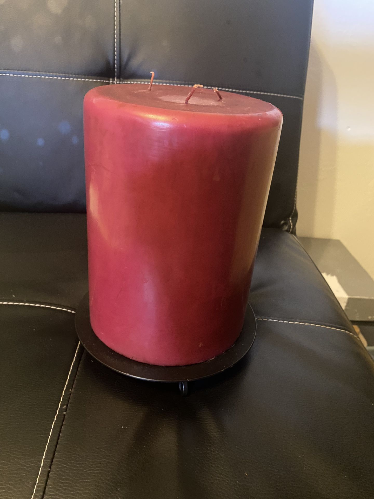 New Three Wick Pillar Big Wine Color Candle