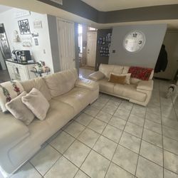 Violino Brand Leather Sofa And Loveseat /west Side