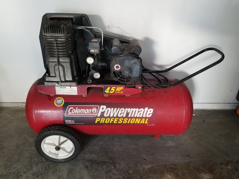 Coleman Heavy Duty Professional 25 Gallons 4.5HP Air Compressor w/ Wheels + 50Ft Hose