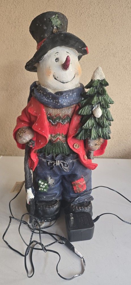 Vintage Light Up Snow Man In Really Good Condition