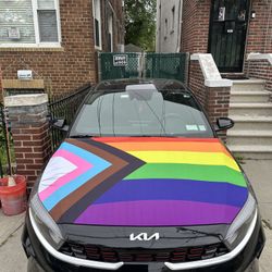 Progress Pride Flag Hood Cover Fits All Cars