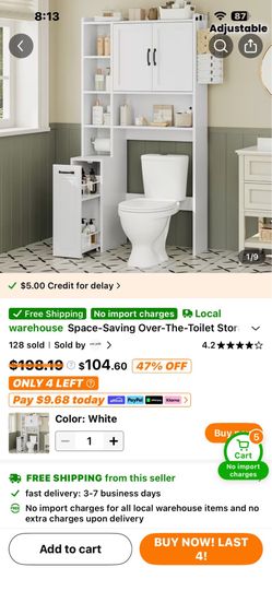 Over the toilet cabinet new in box does not fit my bathroom