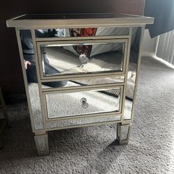 Mirrored Nightstands Set Of 2