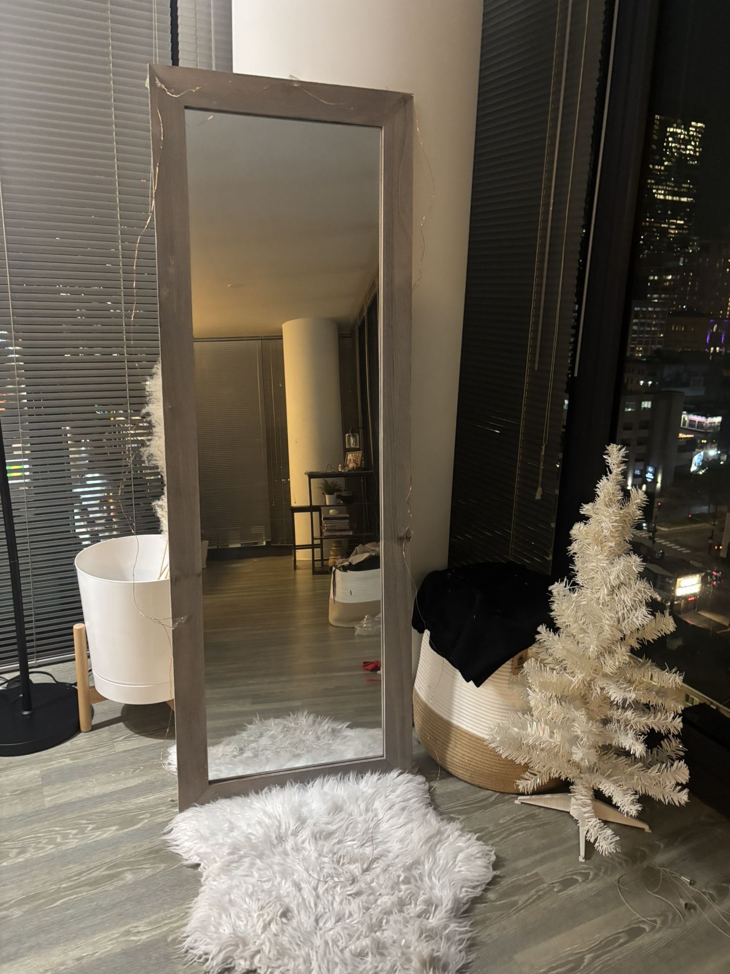 Full Length Standing Wood Mirror Farmhouse 63x22
