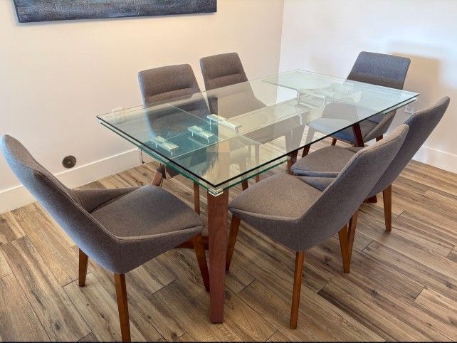 Glass Dining Table Set With Chairs