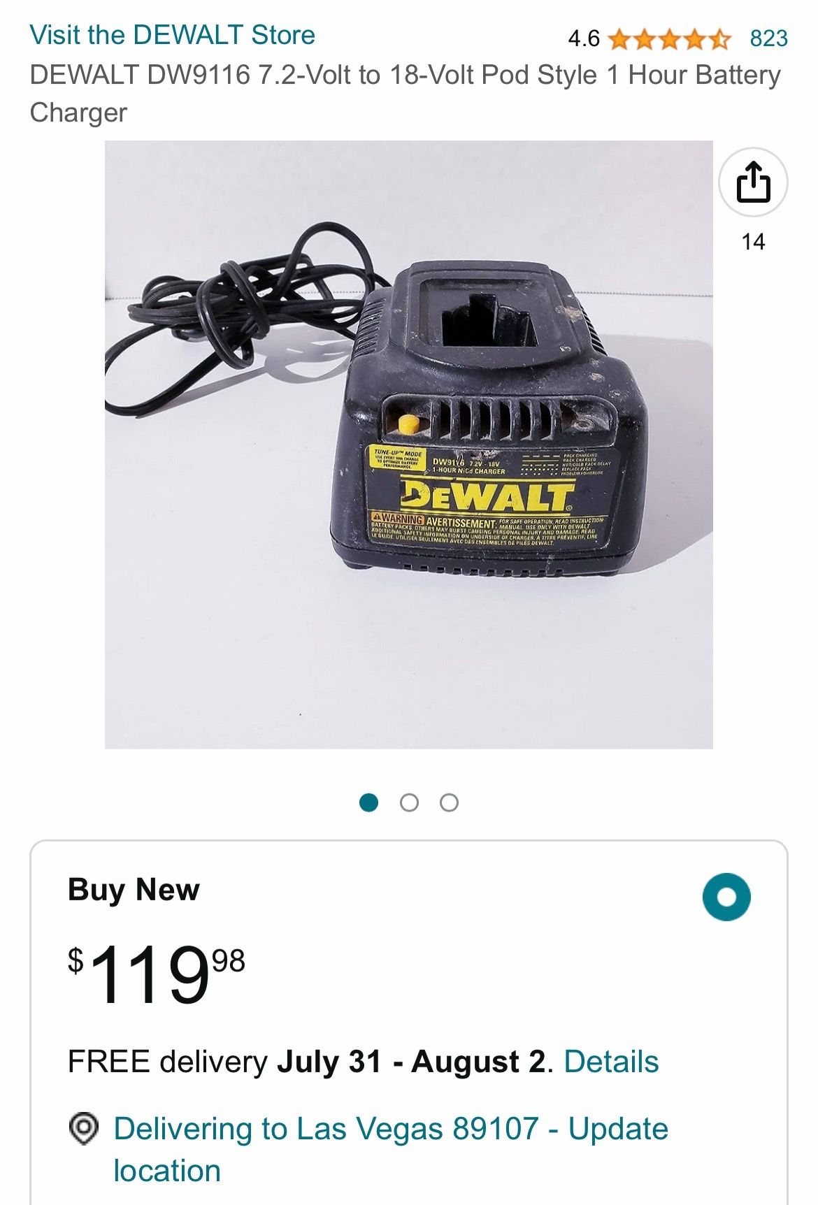 DeWalt tool battery charger