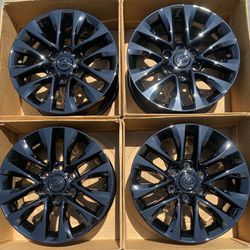 18" Lexus GX460 Factory Wheels Rims Gloss Black New Powder Coat Exchange Only