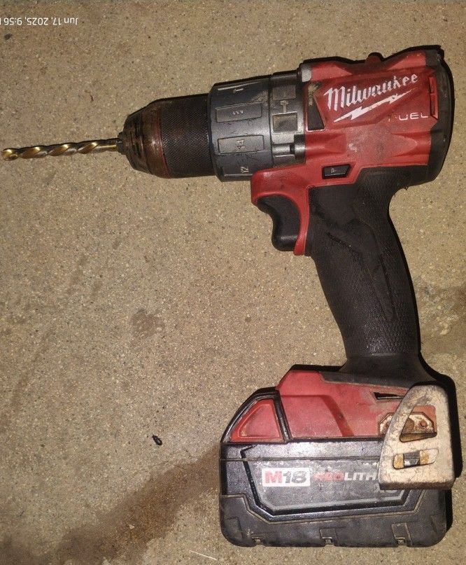 Milwaukee Drill + M18 Battery AND angle Grinder-3 Piece Lot