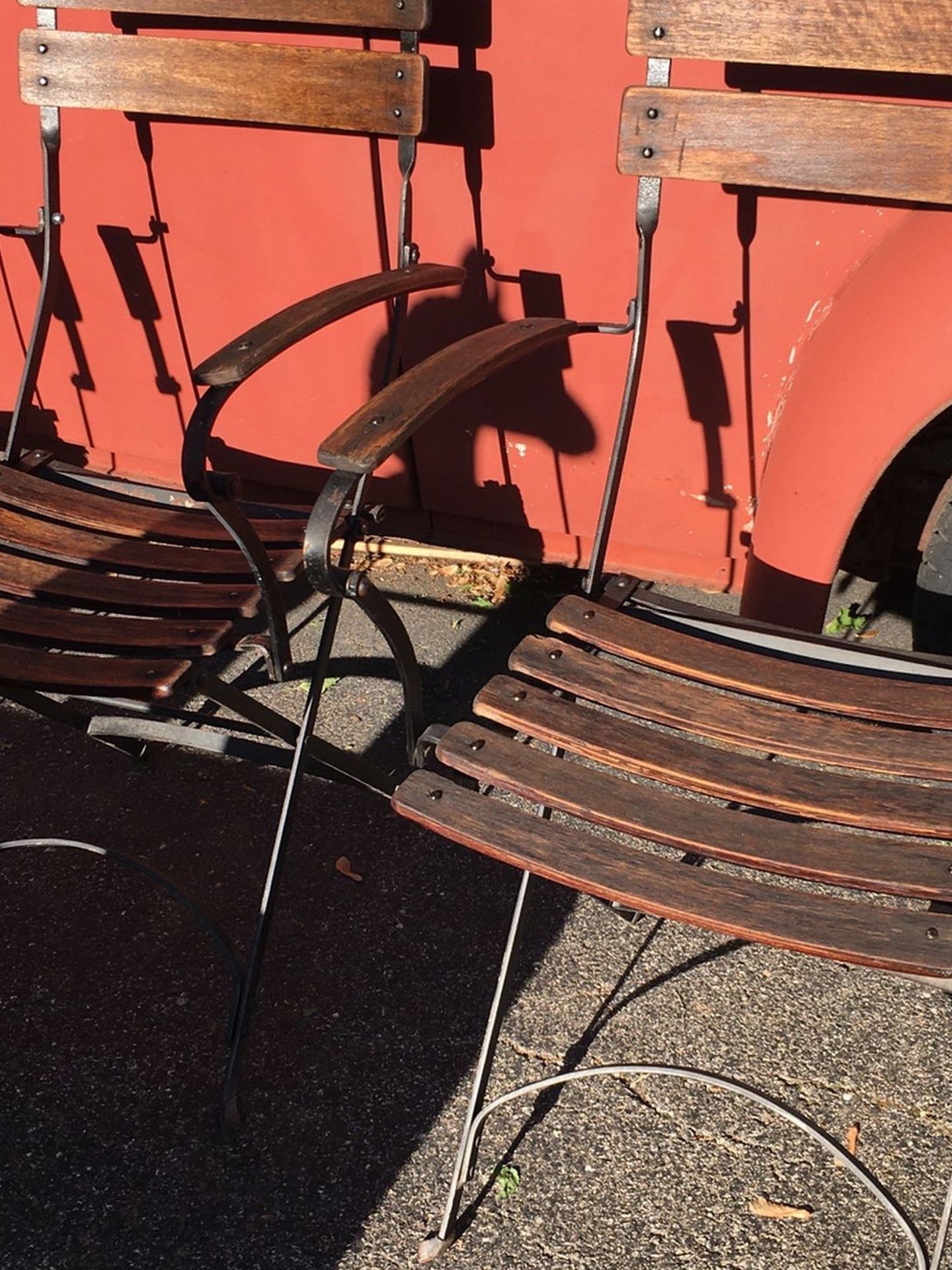 4 Vintage French Bistro Folding Chairs